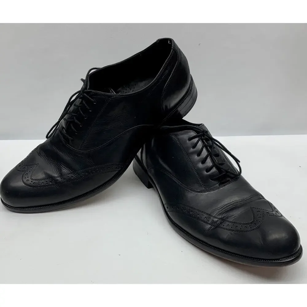 Cole Haan Air Pitney Black Leather Wingtop‎ Oxfords C09149 sz: US 11.5 M